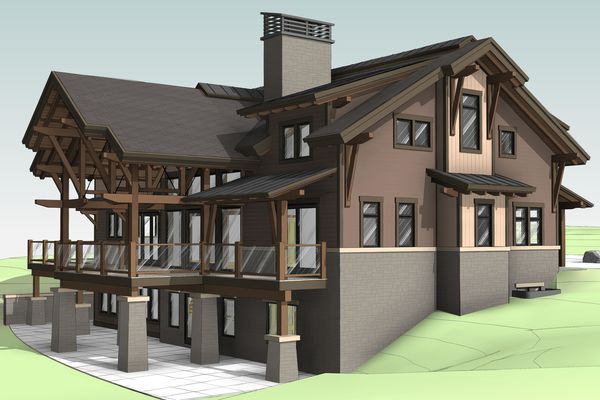Lake-of-Bays-Haven-Ontario-Canadian-Timberframes-Design-Rear-Left-Perspective